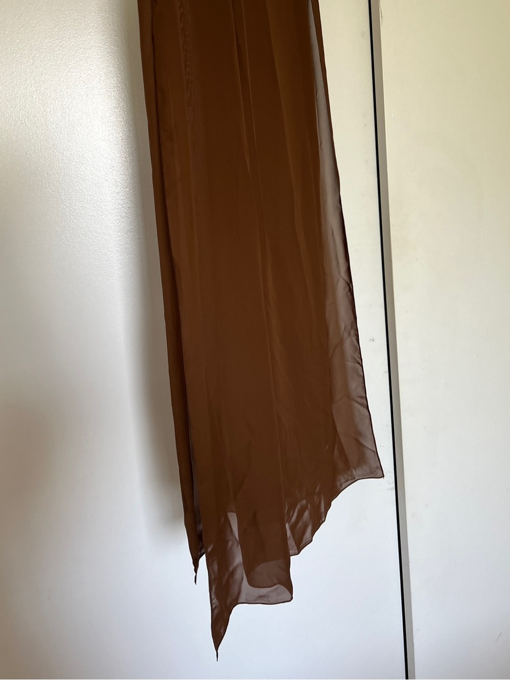 Brown chiffon shawl shoulder wrap- sheer shawl for formal dress wedding guest - Picture 4 of 4